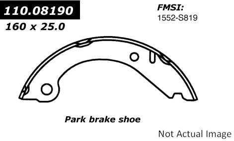 StopTech Premium Parking Brake Shoes  top view frsport 111.08190