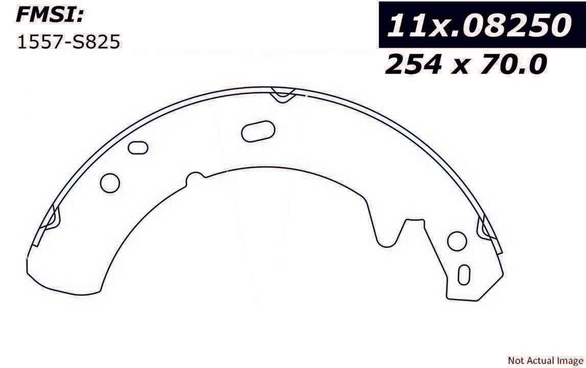 StopTech Premium Parking Brake Shoes  top view frsport 111.08250