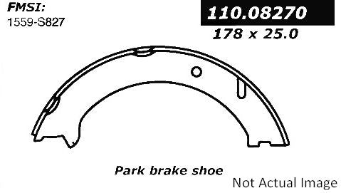 Centric Parts Premium Parking Brake Shoes  top view frsport 111.08270