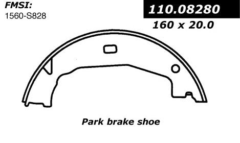 centric parts premium parking brake shoes  frsport 111.08280