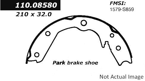 Centric Parts Premium Parking Brake Shoes  top view frsport 111.08580