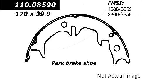 Centric Parts Premium Parking Brake Shoes  top view frsport 111.08590