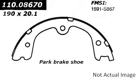 Centric Parts Premium Parking Brake Shoes  top view frsport 111.08670