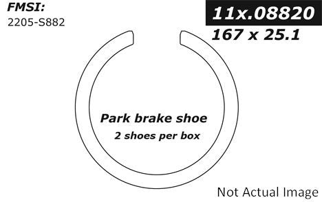 StopTech Premium Parking Brake Shoes  top view frsport 111.08820