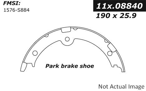 StopTech Premium Parking Brake Shoes  top view frsport 111.08840