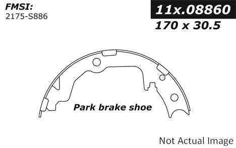 StopTech Premium Parking Brake Shoes  top view frsport 111.08860