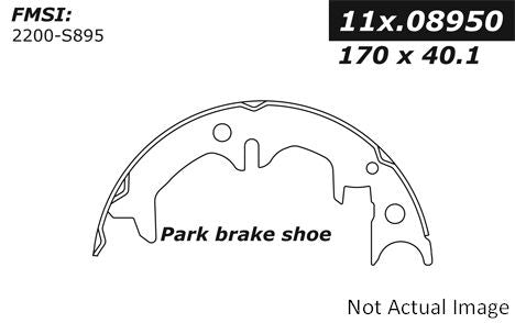 Centric Parts Premium Parking Brake Shoes  top view frsport 111.08950