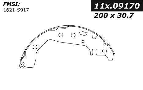 centric parts premium brake shoes  frsport 111.09170