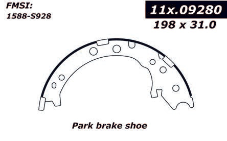 centric parts premium parking brake shoes  frsport 111.09280