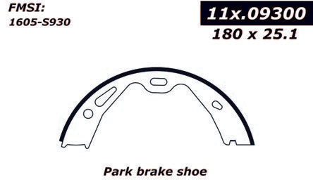 centric parts premium parking brake shoes  frsport 111.09300