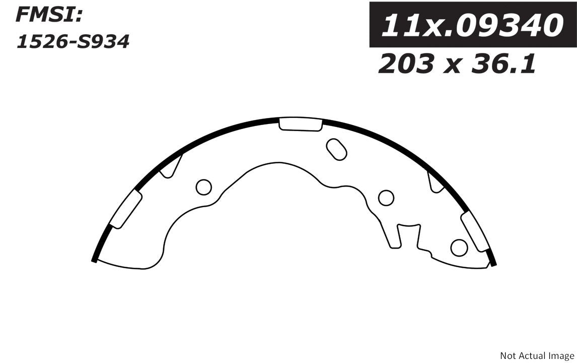StopTech Premium Brake Shoes  top view frsport 111.09340