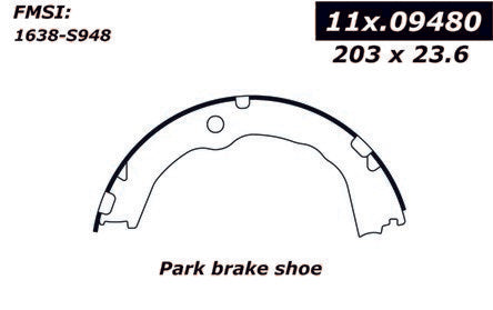 centric parts premium parking brake shoes  frsport 111.09480