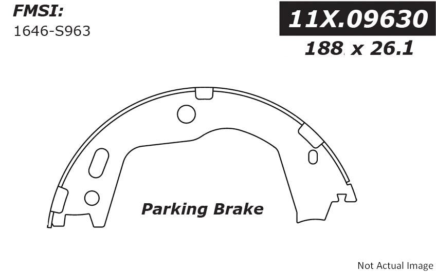 StopTech Premium Parking Brake Shoes  top view frsport 111.09630