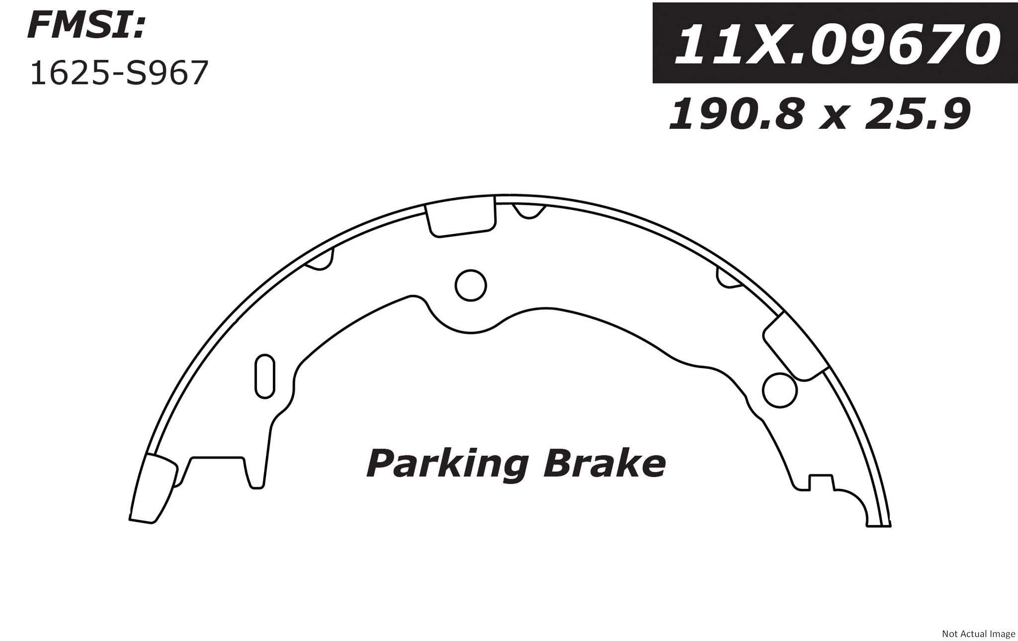 Centric Parts Premium Parking Brake Shoes  top view frsport 111.09670