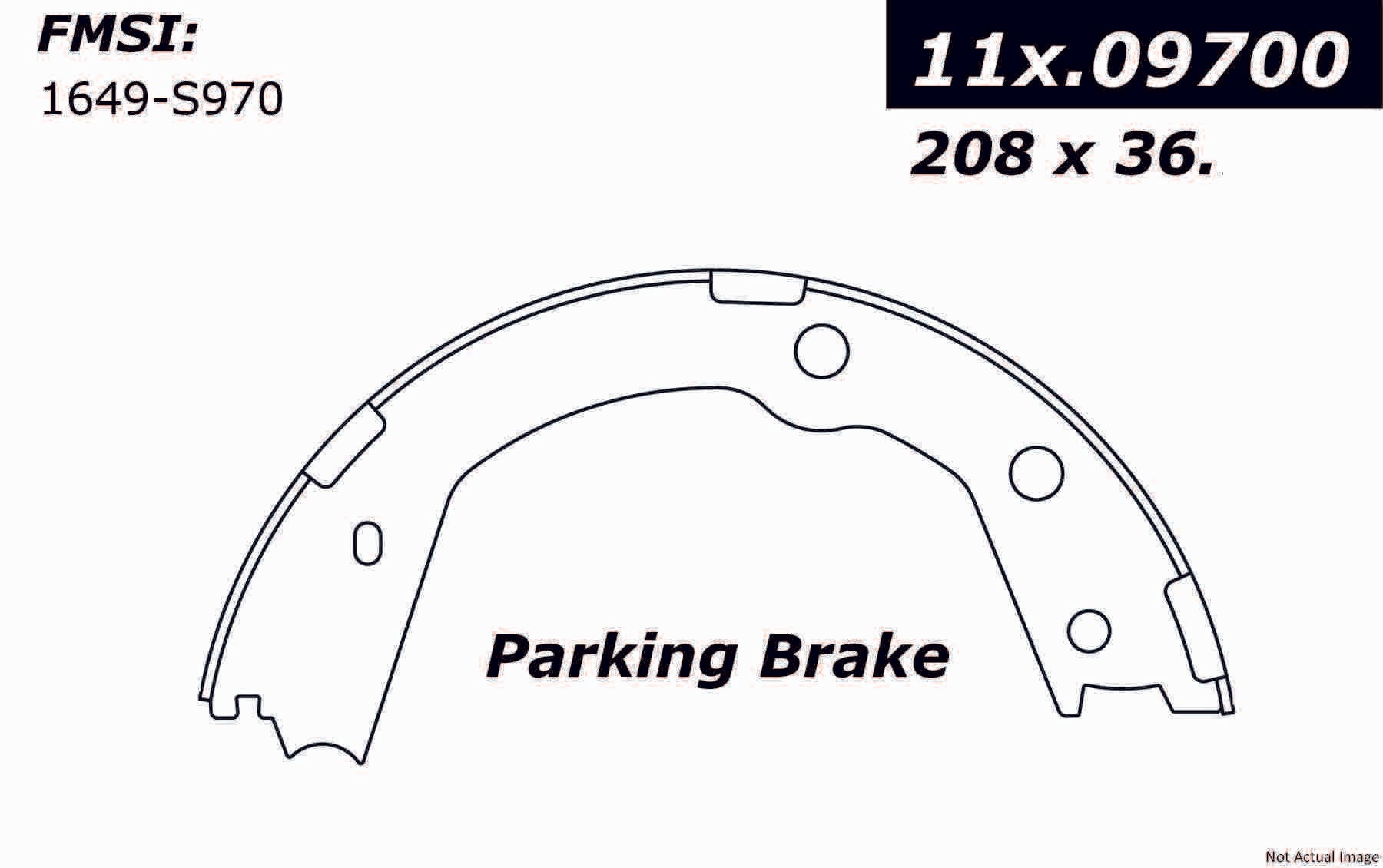 StopTech Premium Parking Brake Shoes  top view frsport 111.09700