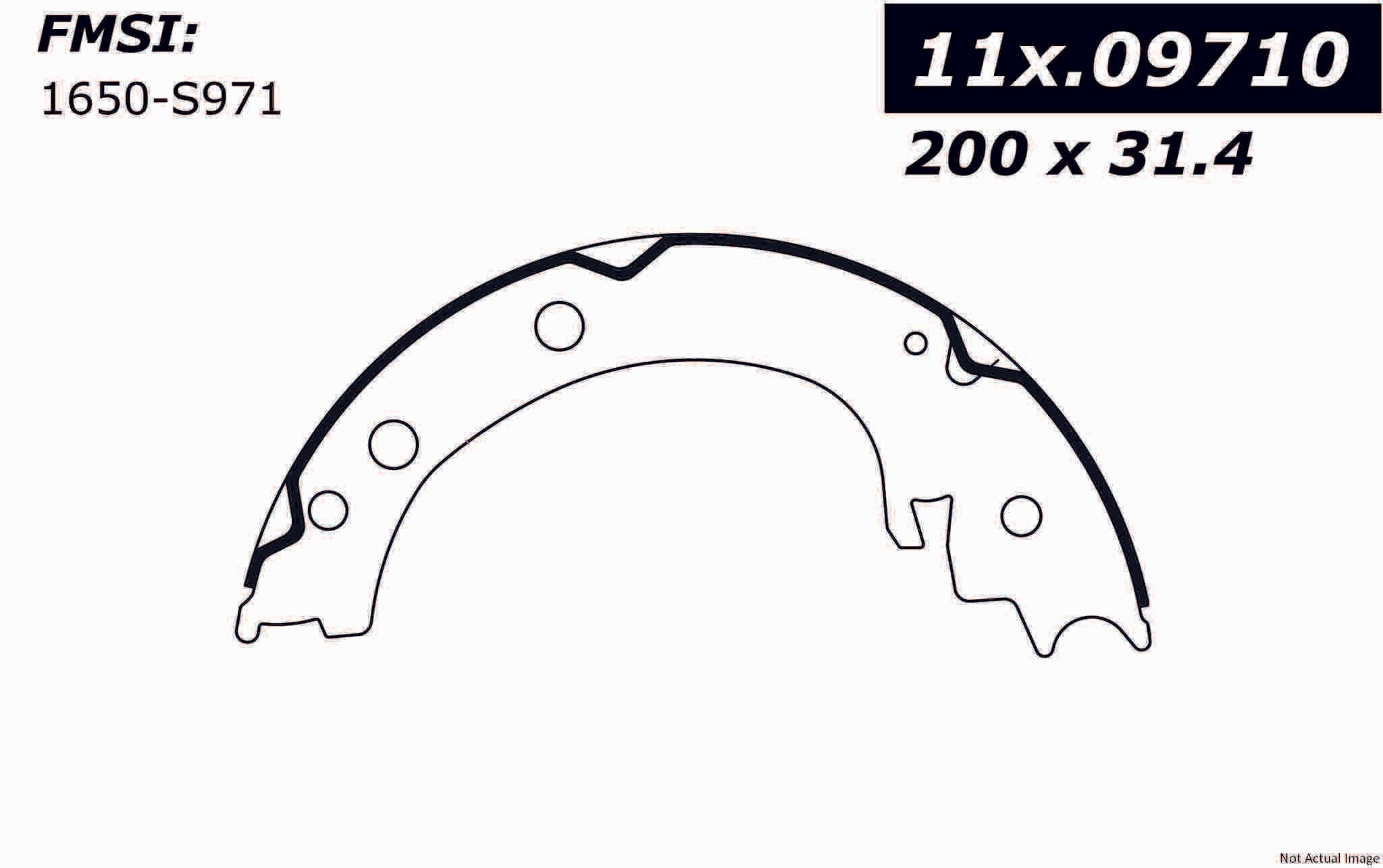 Centric Parts Premium Parking Brake Shoes  top view frsport 111.09710