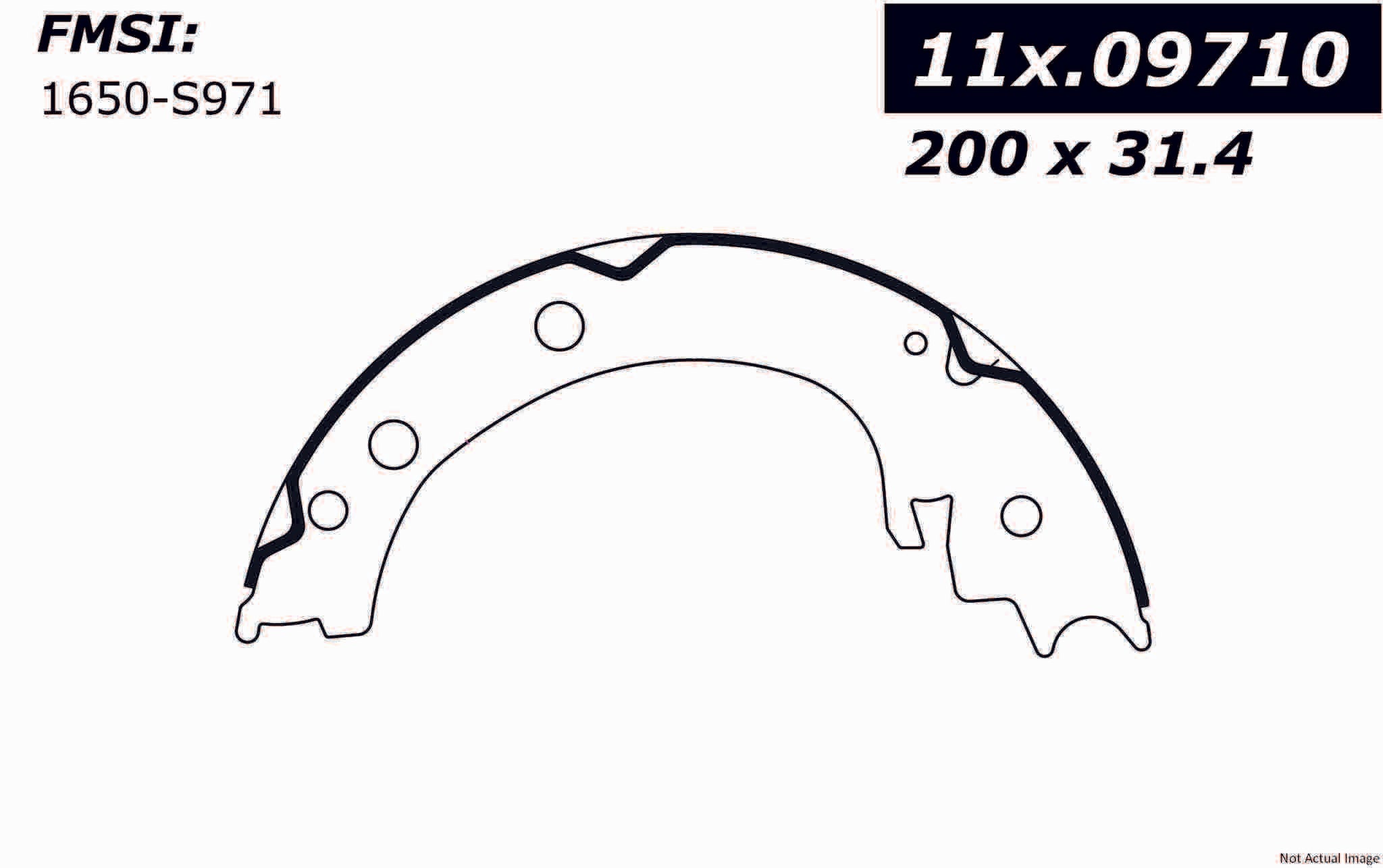 StopTech Premium Parking Brake Shoes  top view frsport 111.09710