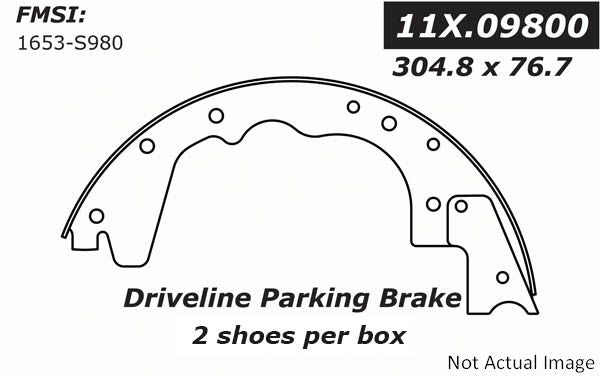Centric Parts Premium Parking Brake Shoes  top view frsport 111.09800