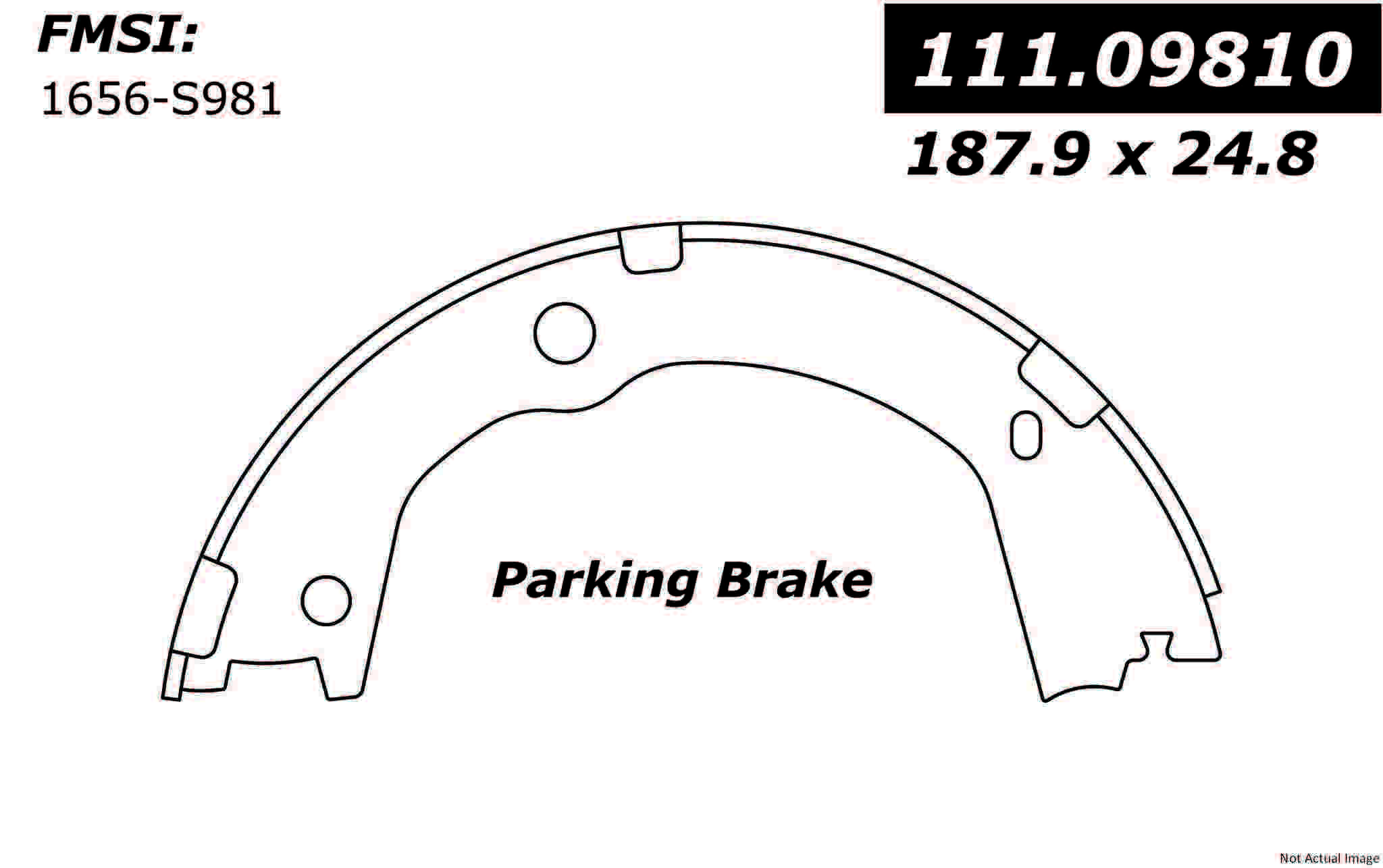StopTech Premium Parking Brake Shoes  top view frsport 111.09810