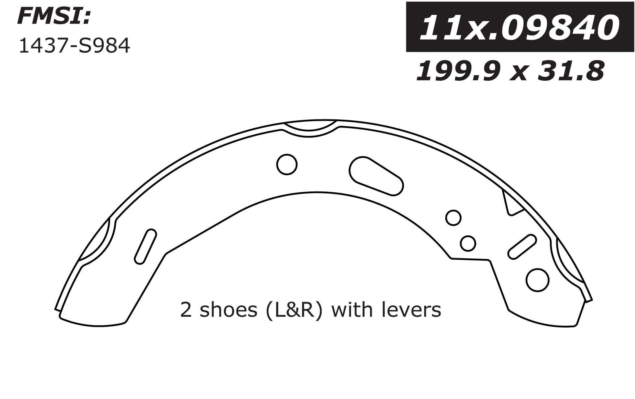 centric parts premium brake shoes  frsport 111.09840