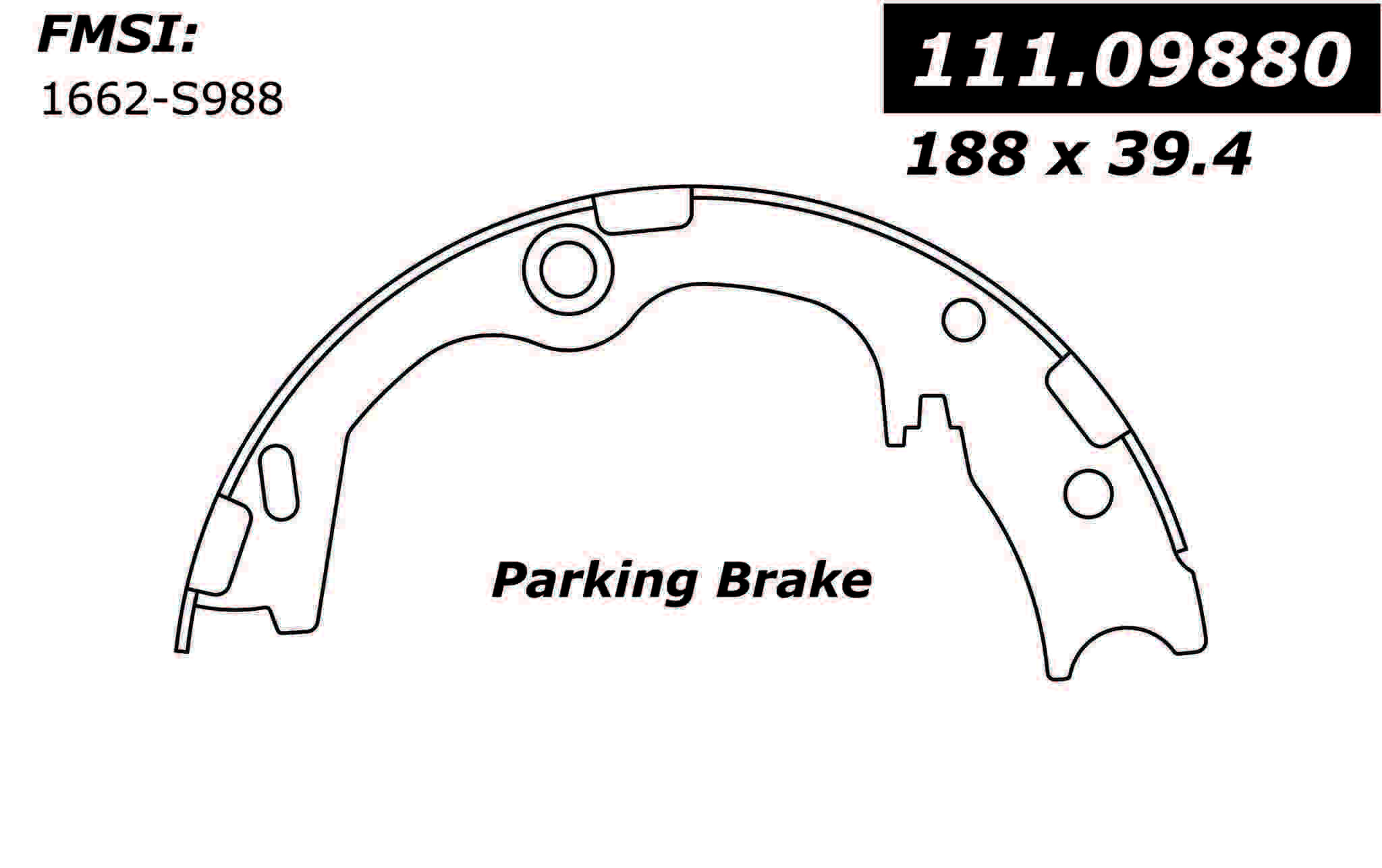 centric parts premium parking brake shoes  frsport 111.09880