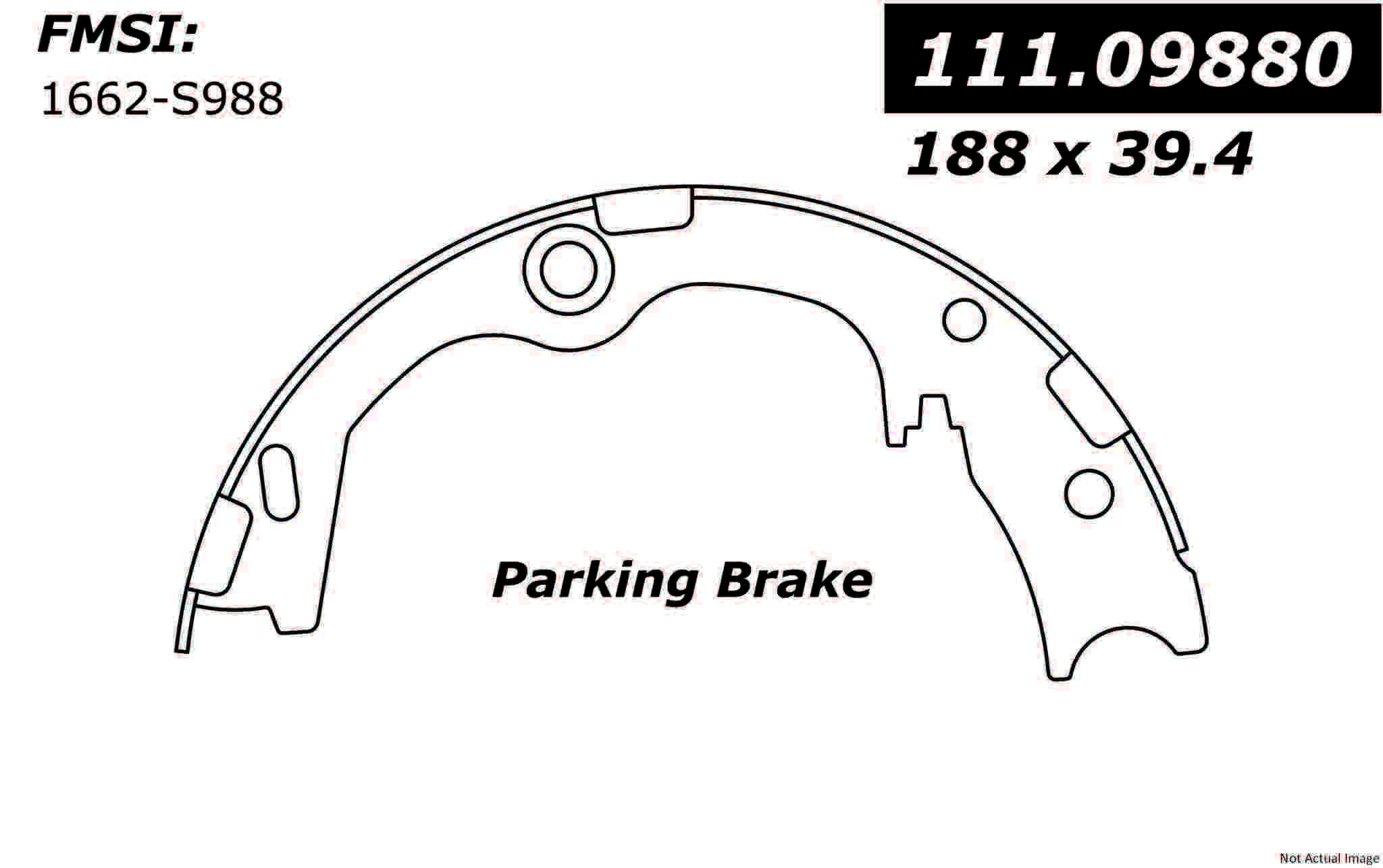 StopTech Premium Parking Brake Shoes  top view frsport 111.09880