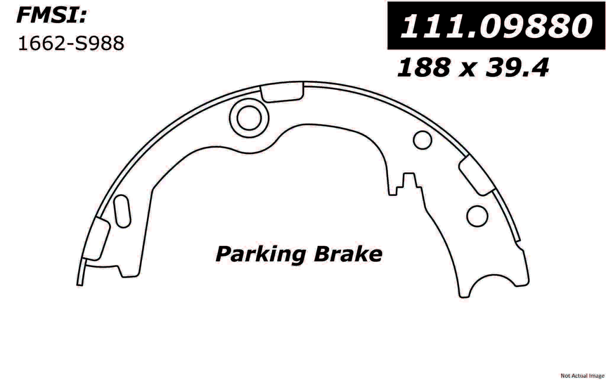 Centric Parts Premium Parking Brake Shoes  top view frsport 111.09880