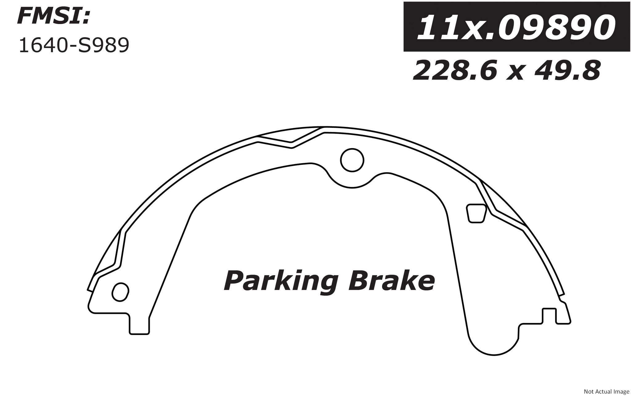 StopTech Premium Parking Brake Shoes  top view frsport 111.09890