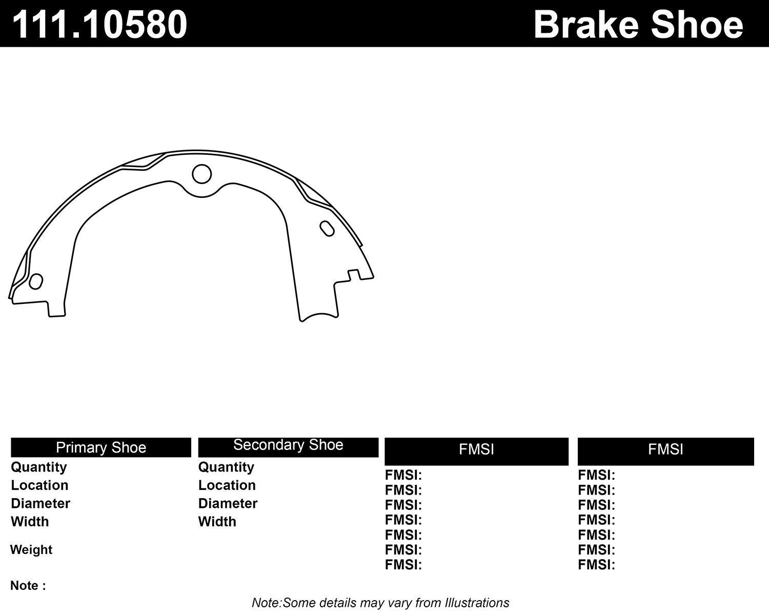 centric parts premium parking brake shoes  frsport 111.10580