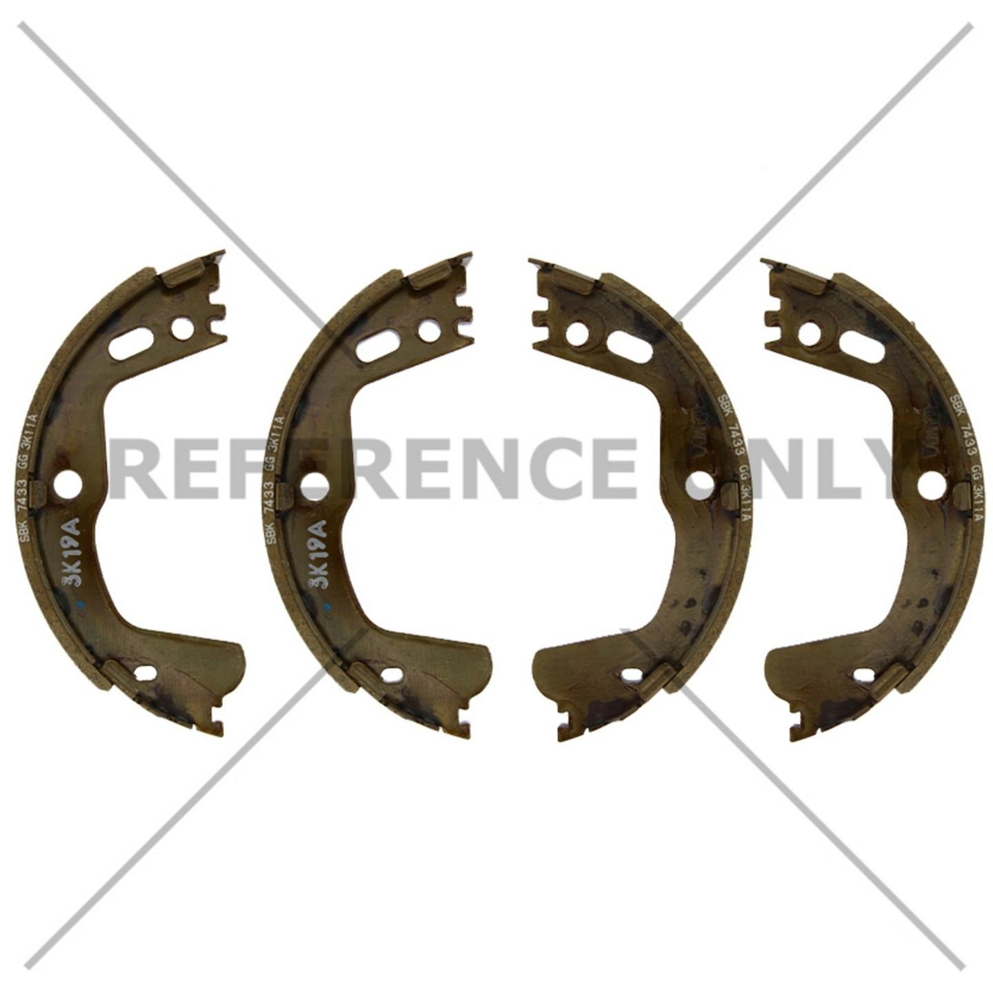 Centric Parts Premium Parking Brake Shoes  top view frsport 111.10710