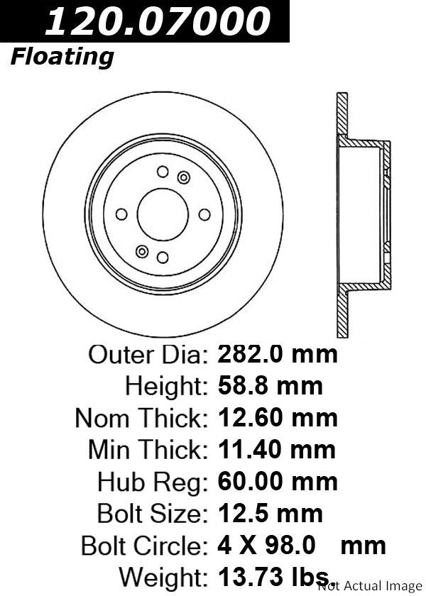 Stoptech Centric Performance Brake Rotor 120.07000