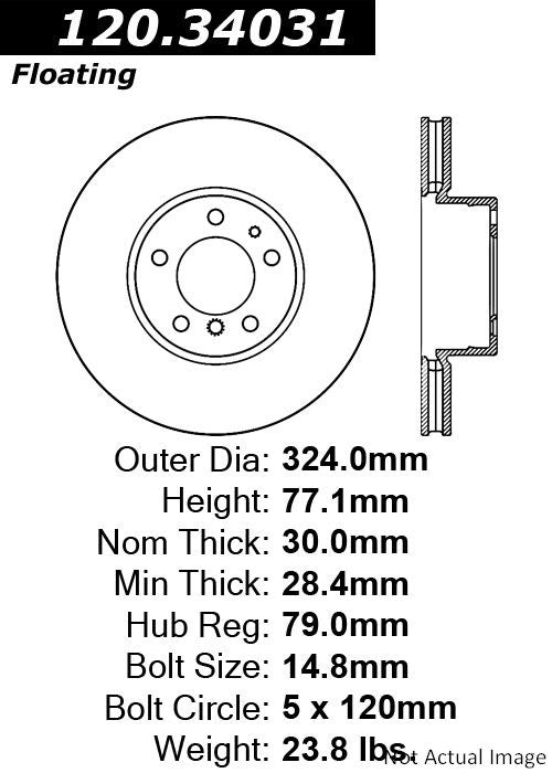 Centric Parts Disc Brake Rotor  top view frsport 120.34031