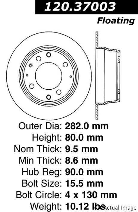 Centric Parts Premium Brake Rotor  top view frsport 120.37003