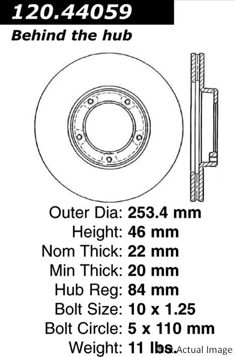 Centric Parts Disc Brake Rotor  top view frsport 120.44059