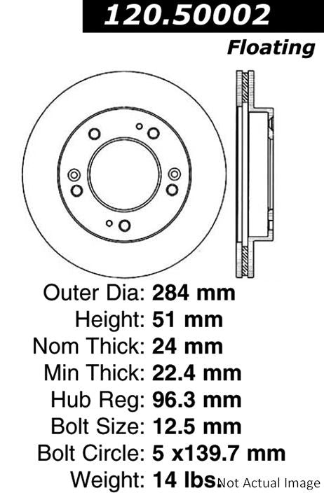 Centric Parts Disc Brake Rotor  top view frsport 120.50002