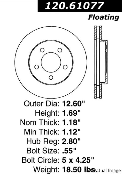 Centric Parts Disc Brake Rotor  top view frsport 120.61077