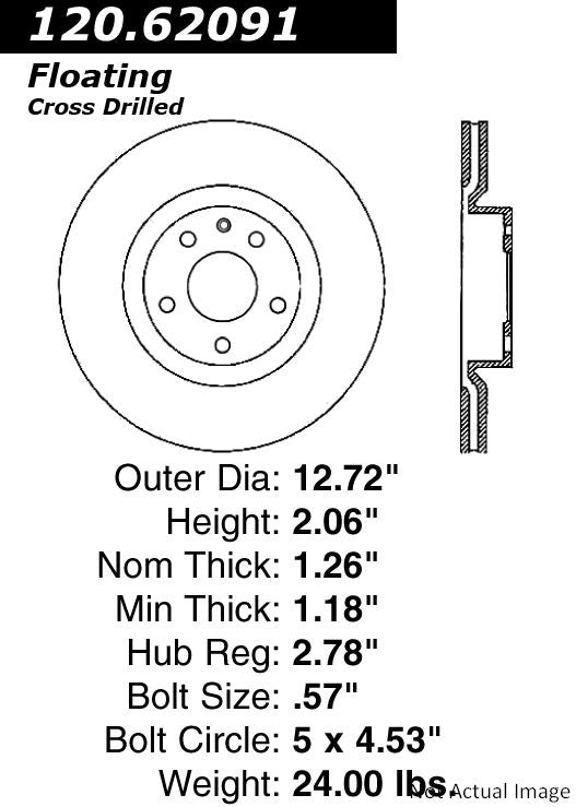 Centric Parts Disc Brake Rotor  top view frsport 120.62091