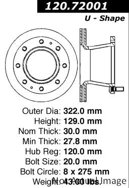 Stoptech Centric Performance Brake Rotor 120.72001