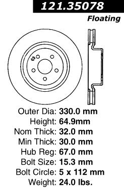 c-tek disc brake rotor  frsport 121.35078