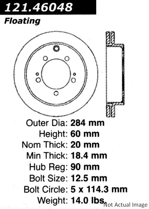 Stoptech Centric Eagle Talon Rear Standard Rotor 121.46048