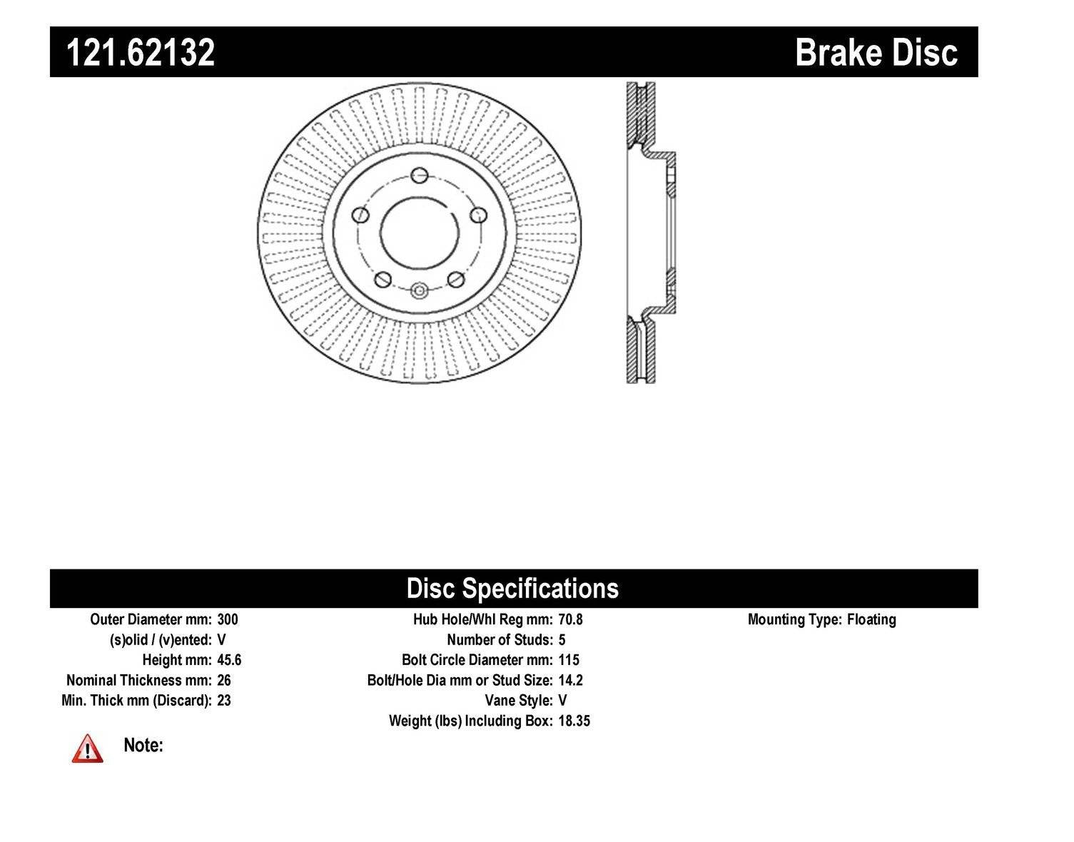 c-tek standard brake rotor  frsport 121.62132