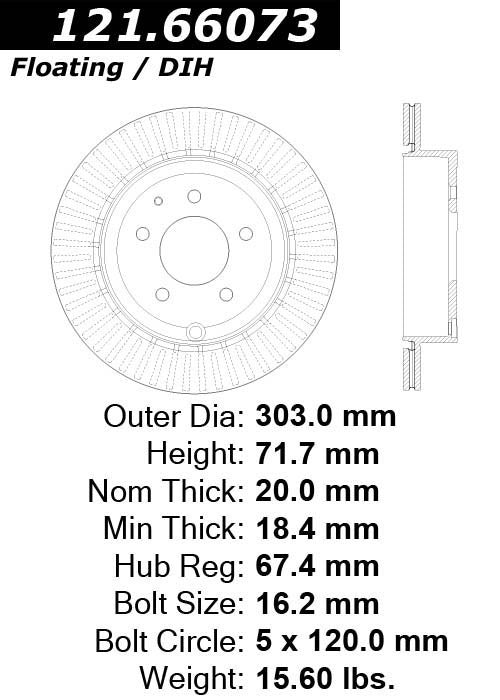 c-tek standard brake rotor  frsport 121.66073