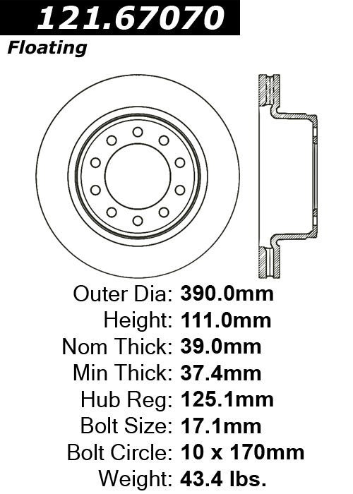 c-tek standard brake rotor  frsport 121.67070