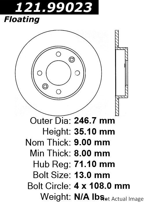 C-Tek Standard Brake Rotor  top view frsport 121.99023