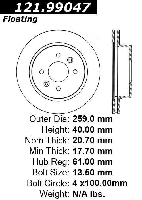 c-tek standard brake rotor  frsport 121.99047