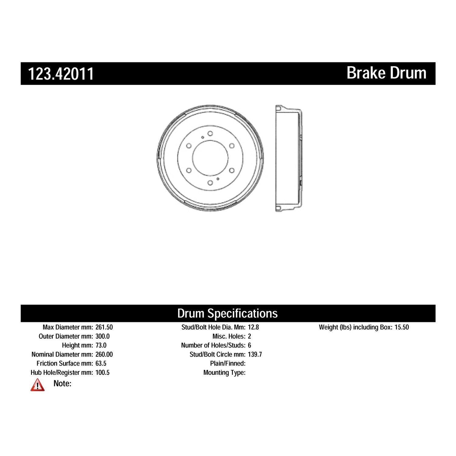 c-tek standard brake drum  frsport 123.42011