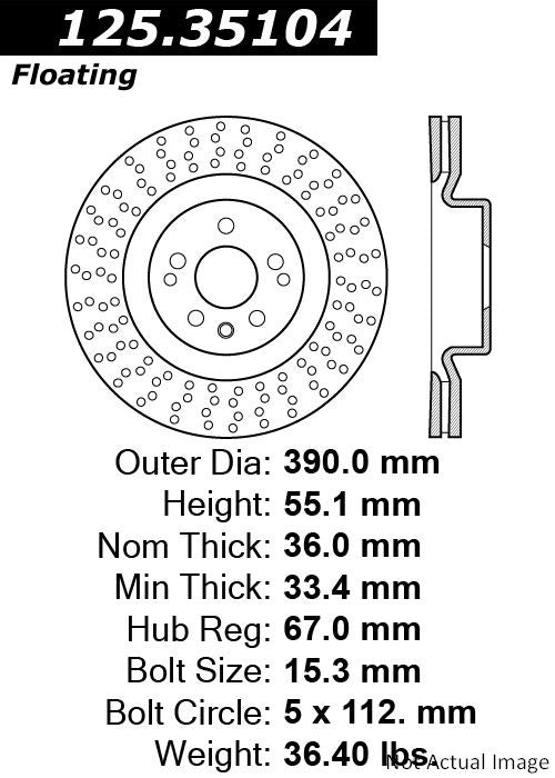 Stoptech Centric Premium High Carbon Brake Rotor 125.35104