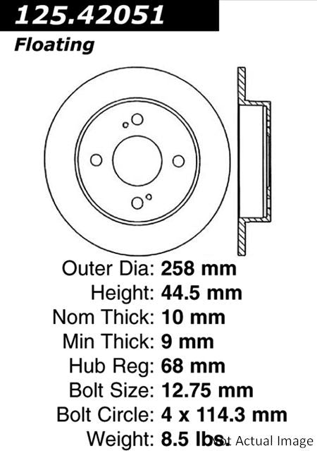 Stoptech Centric Premium High Carbon Brake Rotor 125.42051