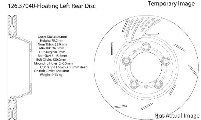 Stoptech Centric Slotted OE Design Brake Rotor 126.37040