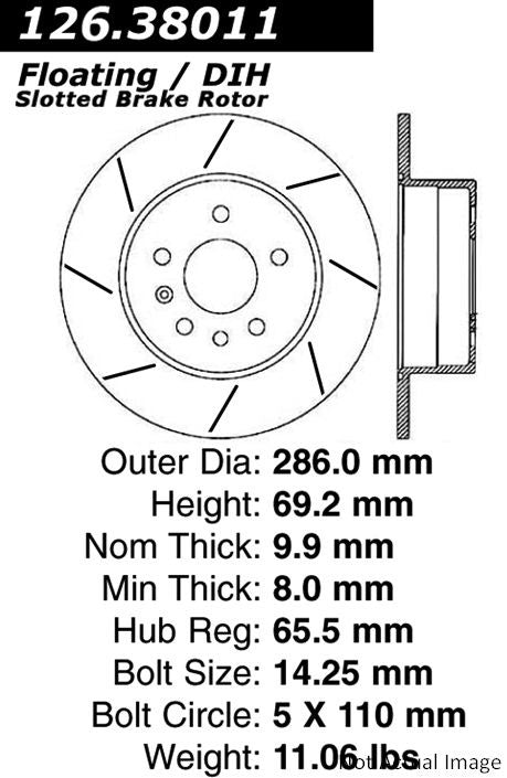 Stoptech Centric Slotted OE Design Brake Rotor 126.38011